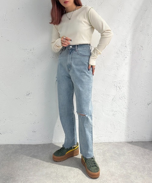 apres jour mignon(アプレジュールミニョン)の「メローリブトップス【ZOZOTOWN限定アイテム】(Tシャツ/カットソー・レディース・オレンジ/ブルー/グリーン/アイボリー・X-LARGE/フリー)」の21枚目の写真