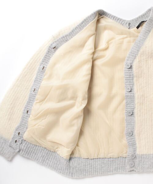 Heather（ヘザー）の「パイピングニットカーデジャケット　188387（ノーカラージャケット・レディース・ブラック/オフホワイト・FREE）」の18枚目の写真