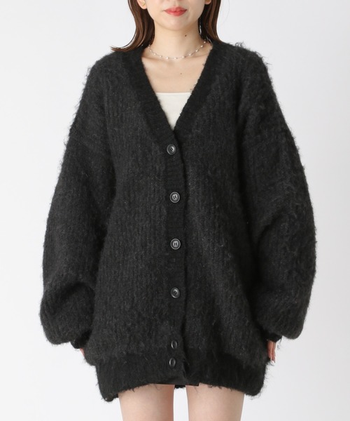 Heather（ヘザー）の「パイピングニットカーデジャケット　188387（ノーカラージャケット・レディース・ブラック/オフホワイト・FREE）」の20枚目の写真