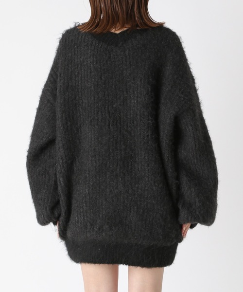 Heather（ヘザー）の「パイピングニットカーデジャケット　188387（ノーカラージャケット・レディース・ブラック/オフホワイト・FREE）」の13枚目の写真