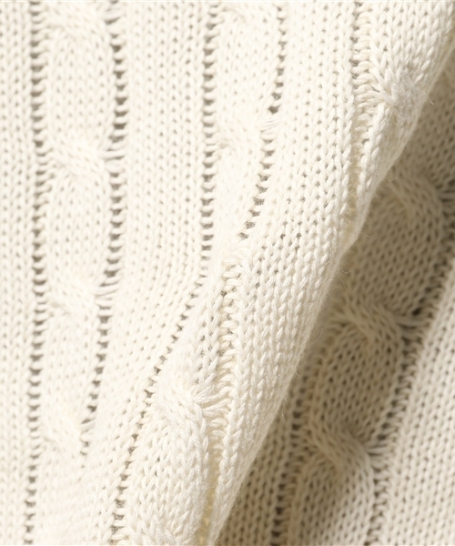 JOURNAL STANDARD relume（ジャーナルスタンダード　レリューム）の「コットン/ラミーリネン ケーブルS/Sニット #（ニット/セーター・メンズ・ホワイト/ホワイト系その他/ネイビー・MEDIUM/SMALL/LARGE）」の10枚目の写真