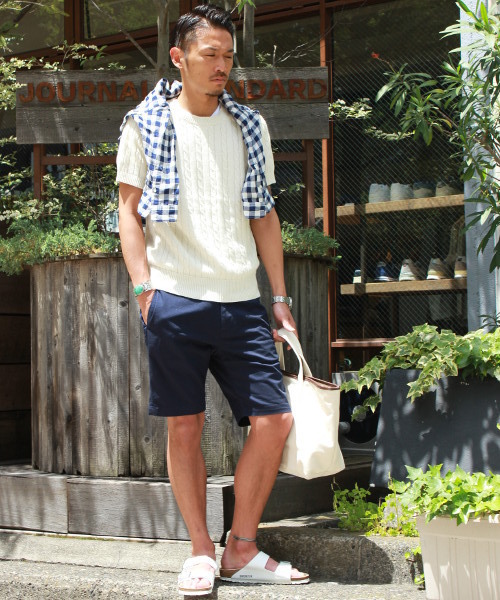 JOURNAL STANDARD relume（ジャーナルスタンダード　レリューム）の「コットン/ラミーリネン ケーブルS/Sニット #（ニット/セーター・メンズ・ホワイト/ホワイト系その他/ネイビー・MEDIUM/SMALL/LARGE）」の18枚目の写真