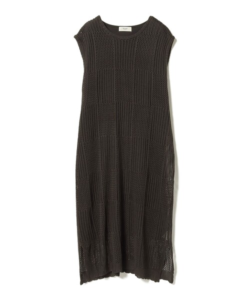 BEAMS HEART（ビームスハート）の「BEAMS HEART / 3WAY ブロックメッシュ ワンピース（ワンピース・レディース・クリアブラック/ダークベージュ/オレンジ・FREE）」の20枚目の写真