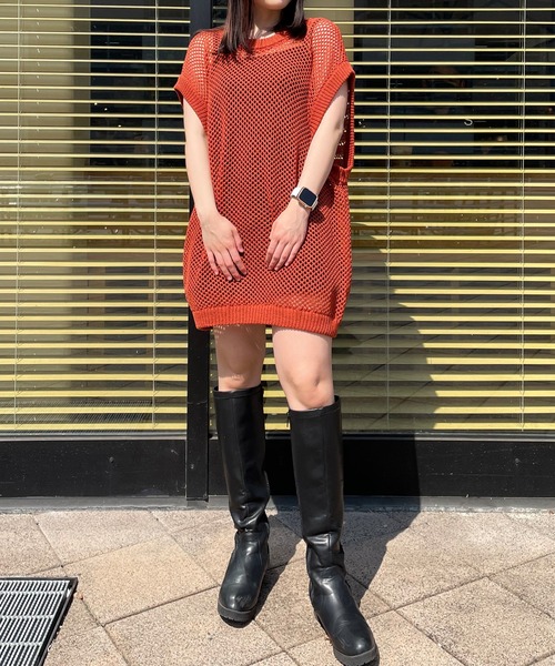 NULL（ヌル）の「【NULL】メッシュ編み ベスト（ベスト・メンズ・グリーン/ブラック/アイボリー/レンガ・FREE）」の14枚目の写真