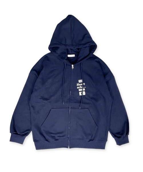 Import & Select(インポートアンドセレクト)の「【Select】 オーバーサイズ ZIPパーカー 'THE Heart ache...REGER KID' ベアー バックプリント(パーカー・メンズ・グレー/オフホワイト/ブルー/ブラック/ネイビー・FREE)」の8枚目の写真