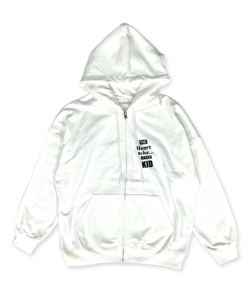 Import & Select(インポートアンドセレクト)の「【Select】 オーバーサイズ ZIPパーカー 'THE Heart ache...REGER KID' ベアー バックプリント(パーカー・メンズ・グレー/オフホワイト/ブルー/ブラック/ネイビー・FREE)」の7枚目の写真