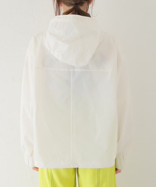 GANNI ロゴ ホワイトフード付きパーカー セール】【GANNI / ガニー】 Drop Shoulder Anorak：パーカー