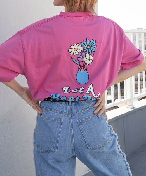 PBLIM(ページボーイリム)の「PAGEBOYLIM/カラフルフラワーT(Tシャツ/カットソー・レディース・ネイビー/オフホワイト/ピンク・MEDIUM/LARGE)」の11枚目の写真