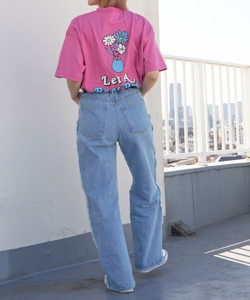 PBLIM(ページボーイリム)の「PAGEBOYLIM/カラフルフラワーT(Tシャツ/カットソー・レディース・ネイビー/オフホワイト/ピンク・MEDIUM/LARGE)」の18枚目の写真