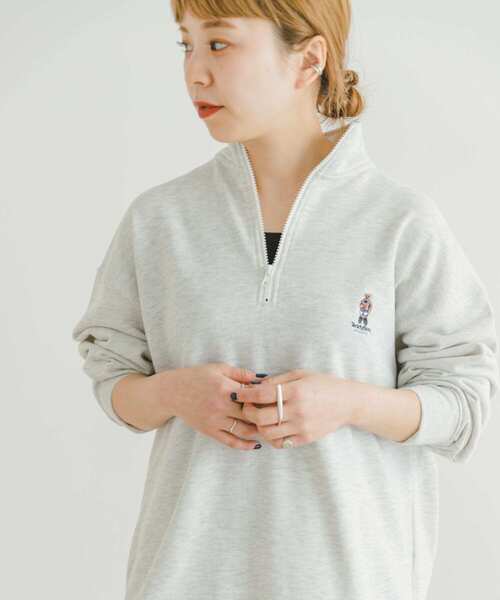 TeddyBear SPORTS BRAND（テディベアスポーツブランド）の「TEDDY BEAR ハーフZIP スウェットプルオーバー（スウェット・メンズ・ライトカーキ/オートミール/ブラック・MEDIUM/LARGE）」の3枚目の写真