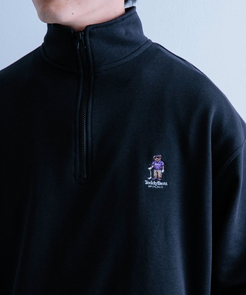 TeddyBear SPORTS BRAND（テディベアスポーツブランド）の「TEDDY BEAR ハーフZIP スウェットプルオーバー（スウェット・メンズ・ライトカーキ/オートミール/ブラック・MEDIUM/LARGE）」の2枚目の写真