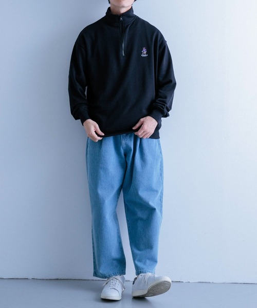 TeddyBear SPORTS BRAND（テディベアスポーツブランド）の「TEDDY BEAR ハーフZIP スウェットプルオーバー（スウェット・メンズ・ライトカーキ/オートミール/ブラック・MEDIUM/LARGE）」の8枚目の写真