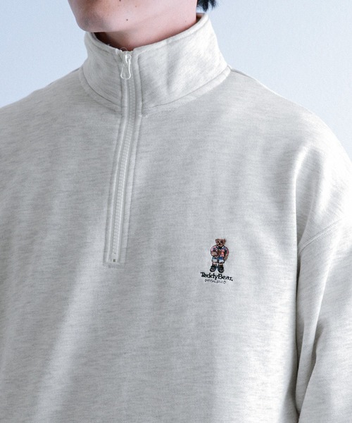 セール】TEDDY BEAR ハーフZIP スウェットプルオーバー（スウェット