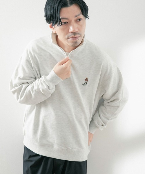 セール】TEDDY BEAR ハーフZIP スウェットプルオーバー（スウェット