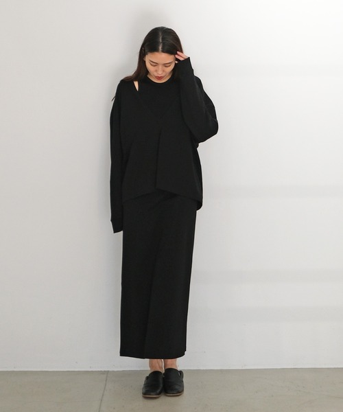 AKTE（アクテ）の「レイヤードカットソーワンピース（ワンピース・レディース・ホワイト/ブラック・FREE）」の4枚目の写真