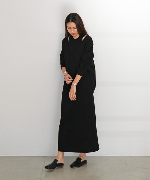 AKTE（アクテ）の「レイヤードカットソーワンピース（ワンピース・レディース・ホワイト/ブラック・FREE）」の6枚目の写真