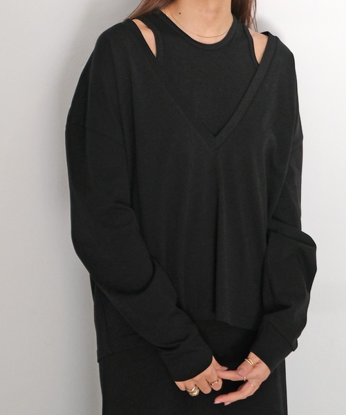 AKTE（アクテ）の「レイヤードカットソーワンピース（ワンピース・レディース・ホワイト/ブラック・FREE）」の7枚目の写真