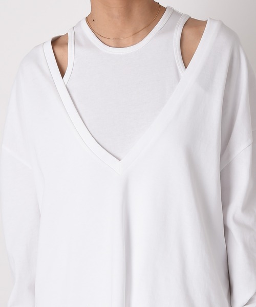 AKTE（アクテ）の「レイヤードカットソーワンピース（ワンピース・レディース・ホワイト/ブラック・FREE）」の22枚目の写真