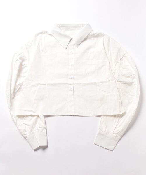 SPIGA（スピーガ）の「ﾆｯﾄﾋﾞｽﾁｪ付ｼｮｰﾄｼｬﾂ（シャツ/ブラウス・レディース・ブラック/ベージュ/ホワイト/ピンク・FREE）」の9枚目の写真