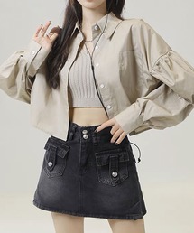 ニットビスチェ付ショートシャツ