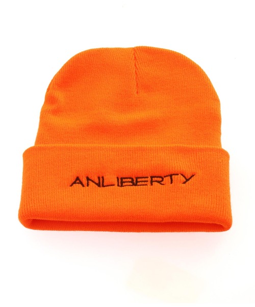 newhattan(ニューハッタン)の「【newhattan】ニューハッタン ANLIBERTY 刺繍ロゴニットキャップ(ニットキャップ/ビーニー・レディース・ライトピンク/オレンジ/ブラック・FREE)」の3枚目の写真