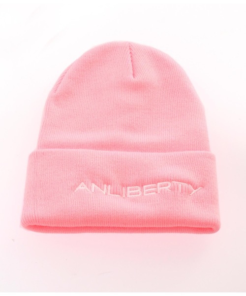newhattan(ニューハッタン)の「【newhattan】ニューハッタン ANLIBERTY 刺繍ロゴニットキャップ(ニットキャップ/ビーニー・レディース・ライトピンク/オレンジ/ブラック・FREE)」の5枚目の写真