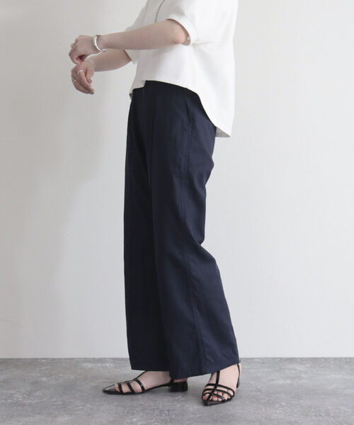 fredy emue（フレディエミュ）の「リネン混セミワイドイージーパンツ（その他パンツ・レディース・ベージュ/ネイビー/グリーン/カーキ・36/38）」の20枚目の写真