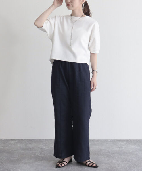 fredy emue（フレディエミュ）の「リネン混セミワイドイージーパンツ（その他パンツ・レディース・ベージュ/ネイビー/グリーン/カーキ・36/38）」の21枚目の写真