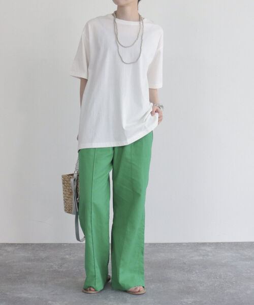 fredy emue（フレディエミュ）の「リネン混セミワイドイージーパンツ（その他パンツ・レディース・ベージュ/ネイビー/グリーン/カーキ・36/38）」の22枚目の写真
