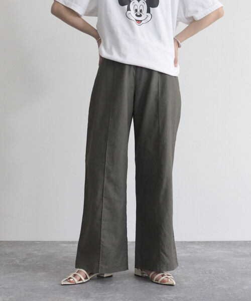 fredy emue（フレディエミュ）の「リネン混セミワイドイージーパンツ（その他パンツ・レディース・ベージュ/ネイビー/グリーン/カーキ・36/38）」の13枚目の写真