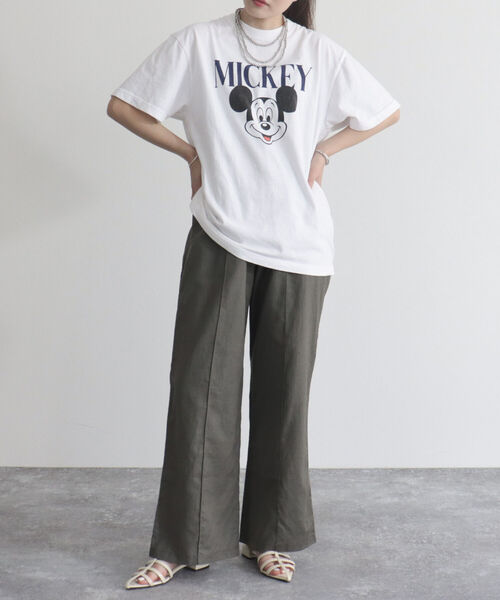 fredy emue（フレディエミュ）の「リネン混セミワイドイージーパンツ（その他パンツ・レディース・ベージュ/ネイビー/グリーン/カーキ・36/38）」の8枚目の写真