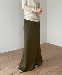 style up relax satin like long mermaid skirt / スタイルアップリラックスサテンライクロングマーメードスカート