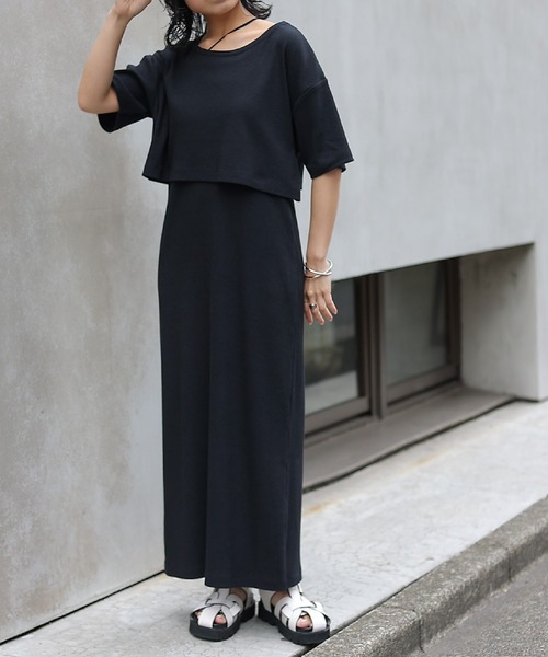 COLONY 2139（コロニートゥーワンスリーナイン）の「3WAYリブクロップドトップス+キャミワンピース（ワンピース・レディース・ブラック/ライム/アイボリー・SMALL/MEDIUM）」の9枚目の写真