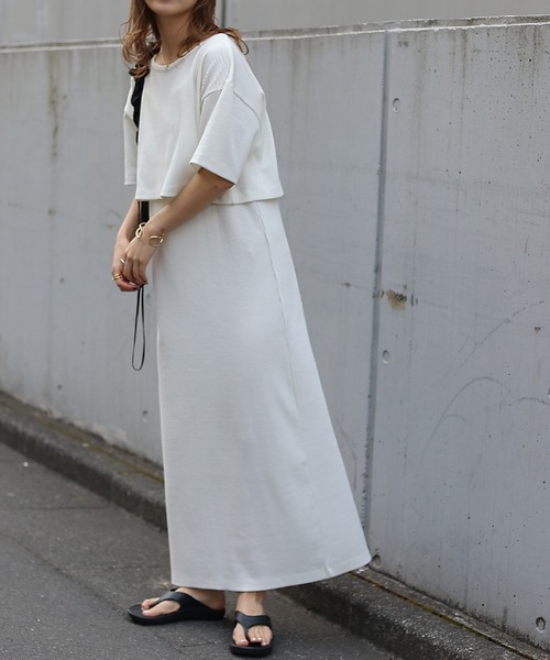 COLONY 2139（コロニートゥーワンスリーナイン）の「3WAYリブクロップドトップス+キャミワンピース（ワンピース・レディース・ブラック/ライム/アイボリー・SMALL/MEDIUM）」の5枚目の写真