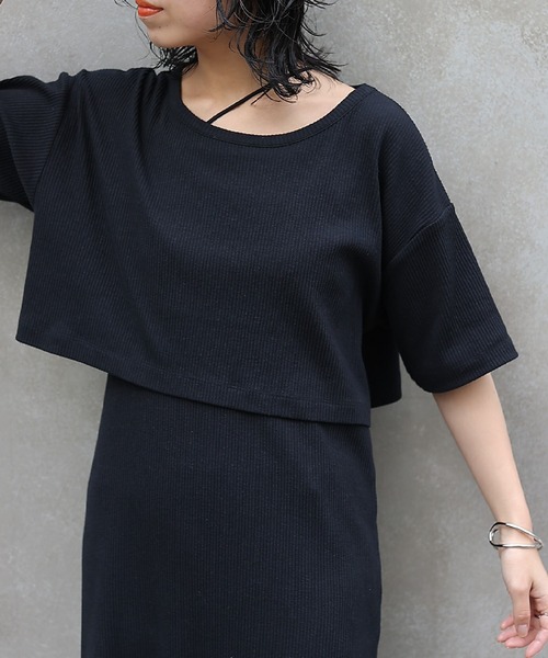 COLONY 2139（コロニートゥーワンスリーナイン）の「3WAYリブクロップドトップス+キャミワンピース（ワンピース・レディース・ブラック/ライム/アイボリー・SMALL/MEDIUM）」の7枚目の写真