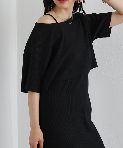 COLONY 2139（コロニートゥーワンスリーナイン）の「3WAYリブクロップドトップス+キャミワンピース（ワンピース・レディース・ブラック/ライム/アイボリー・SMALL/MEDIUM）」の13枚目の写真