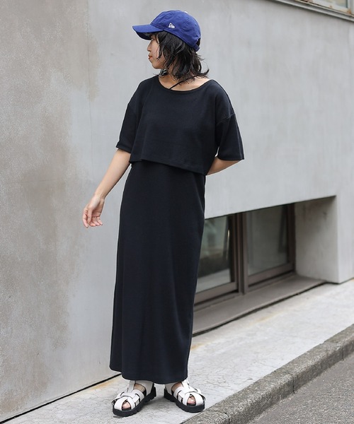 COLONY 2139（コロニートゥーワンスリーナイン）の「3WAYリブクロップドトップス+キャミワンピース（ワンピース・レディース・ブラック/ライム/アイボリー・SMALL/MEDIUM）」の8枚目の写真