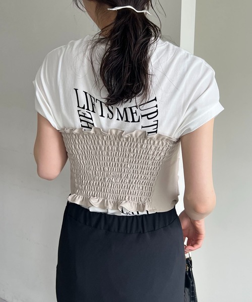 CAPRICIEUX LE'MAGE（カプリシューレマージュ）の「アシメタックビスチェ（その他トップス・レディース・グレイッシュベージュ/ブラック・FREE）」の18枚目の写真