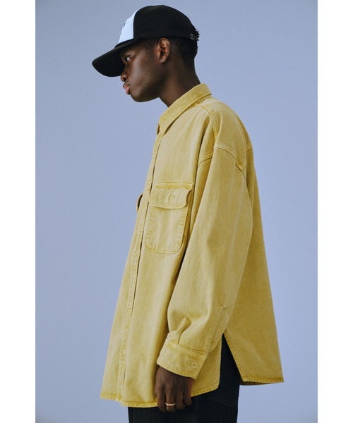 COOTIE PRODUCTIONS(クーティープロダクションズ)の「Pigment Dyed Hard Twisted Yarn CPO Jacket(ミリタリージャケット・メンズ・イエロー/スミクロ・LARGE/MEDIUM/SMALL)」の5枚目の写真