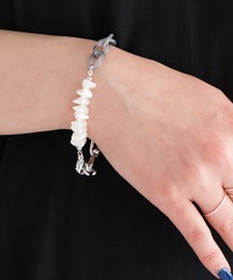 【金属アレルギー対応】パールミックスチェーンブレスレット