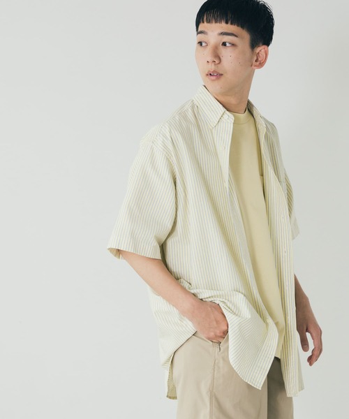 FORK&SPOON（フォークアンドスプーン）の「FORK&SPOON　ボタンダウンOXストライプショートスリーブシャツ（シャツ/ブラウス・メンズ・イエロー系その他/ブルー系その他・4/5/6）」の17枚目の写真