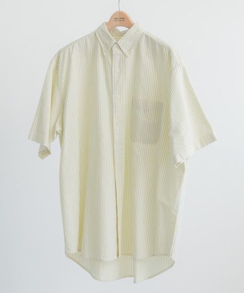 FORK&SPOON（フォークアンドスプーン）の「FORK&SPOON　ボタンダウンOXストライプショートスリーブシャツ（シャツ/ブラウス・メンズ・イエロー系その他/ブルー系その他・4/5/6）」の3枚目の写真