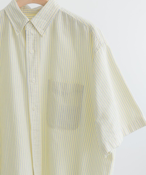 FORK&SPOON（フォークアンドスプーン）の「FORK&SPOON　ボタンダウンOXストライプショートスリーブシャツ（シャツ/ブラウス・メンズ・イエロー系その他/ブルー系その他・4/5/6）」の6枚目の写真