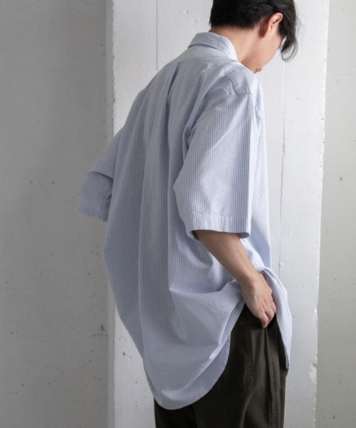 FORK&SPOON（フォークアンドスプーン）の「FORK&SPOON　ボタンダウンOXストライプショートスリーブシャツ（シャツ/ブラウス・メンズ・イエロー系その他/ブルー系その他・4/5/6）」の18枚目の写真