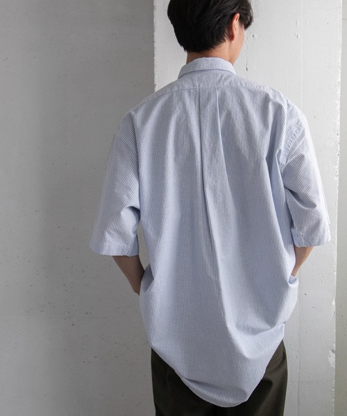 FORK&SPOON（フォークアンドスプーン）の「FORK&SPOON　ボタンダウンOXストライプショートスリーブシャツ（シャツ/ブラウス・メンズ・イエロー系その他/ブルー系その他・4/5/6）」の21枚目の写真