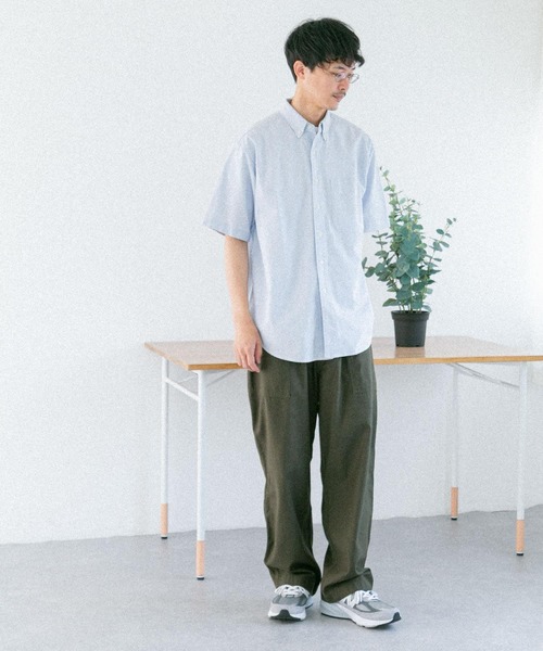 FORK&SPOON（フォークアンドスプーン）の「FORK&SPOON　ボタンダウンOXストライプショートスリーブシャツ（シャツ/ブラウス・メンズ・イエロー系その他/ブルー系その他・4/5/6）」の10枚目の写真