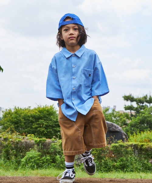 PAIRMANON STREET(ペアマノンストリート)の「【PAIRMANON STREET】オックスフォード半袖シャツ(シャツ/ブラウス・キッズ・イエロー/ブルー/ブラック・120/110/90/100/140/150/130)」の7枚目の写真