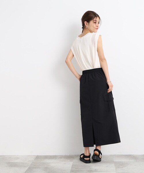 Cutie Blonde（キューティーブロンド）の「◆リラックス　ナイロンカーゴ　スカート（スカート・レディース・ブラック/ライトベージュ・01/02/03）」の5枚目の写真