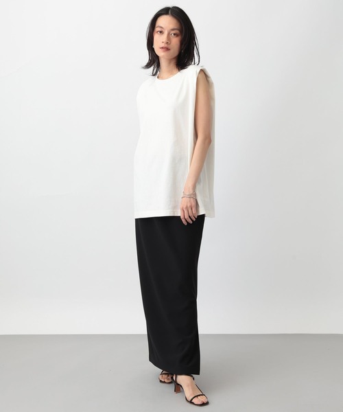 A part by（アパートバイ）の「ボックススリーブプルオーバー（Tシャツ/カットソー・レディース・チャコールグレー/ブラック/オフホワイト・FREE）」の6枚目の写真