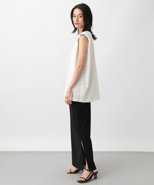 A part by（アパートバイ）の「ボックススリーブプルオーバー（Tシャツ/カットソー・レディース・チャコールグレー/ブラック/オフホワイト・FREE）」の7枚目の写真